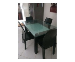 4 seater dining table with glass top - Image 4/4