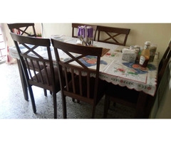 Wooden Dining Table With 6 Chairs Set - Image 3/7