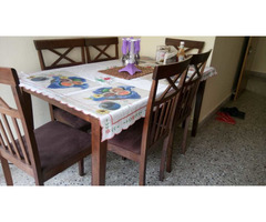 Wooden Dining Table With 6 Chairs Set - Image 4/7