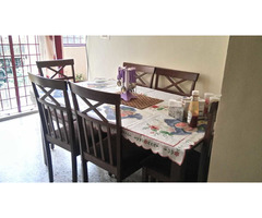 Wooden Dining Table With 6 Chairs Set - Image 6/7