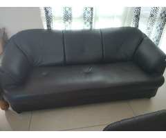 Premium Plymouth Sofa in brown leatherette - 1 yr old - 3+2 formation - Image 1/2