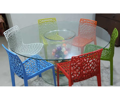 D'Boro Round Glass Dinning Table 6 Seater - Image 1/3