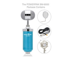 Powerpak BM 8000 Condenser Sound Studio Recording Broadcasting Microphone (Blue) - Image 2/4