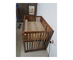 Pure Sheesham Wood Baby Cot - Image 1/4