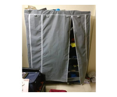 3 Door PP (Polypropylene) Collapsible Wardrobe (Finish Color - Grey) - Image 2/3