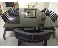 6 Seat Dining Table with Toughened glass - Image 1/3