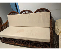 3 seater cane sofa with cushions - Image 3/4