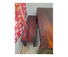 Brand new sparingly used Damro Sheesham wood dining table for sale. - Image 3/4
