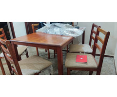 6 Seater Dining Table and Bamboo 5 Seater Sofa with cushionth - Image 4/9
