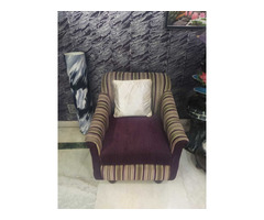 3+1+1 Sofa Set(With Cushions), Good Conditions, Cotton Velvet, Teak Wood - Image 3/8