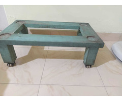 wooden washing machine trolley with wheels - Image 2/2