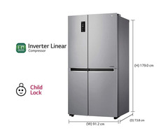 LG 687 litres side by side refrigerator with Smart thinq - Image 4/8