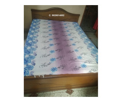 Real Solid Wood Double Bed, - Image 1/4