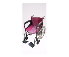 Folding Metal Steel Wheelchair with Dual Break and Seat Belt - Image 1/2