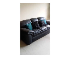 Beautiful 3 Seater Leather Sofa in Black Colour. It is in Immaculate condition. Sparingly used. - Image 2/4