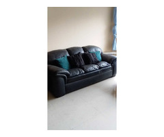 Beautiful 3 Seater Leather Sofa in Black Colour. It is in Immaculate condition. Sparingly used. - Image 4/4