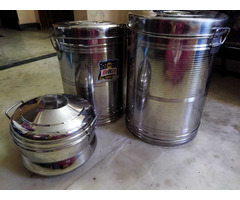 25 and 20 kg rice drum container idly pan stainless steel rarely used - Image 2/5