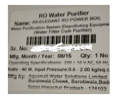 Sparingly used Aquasure ELEGANT water purifier with RO, boil - Image 2/8