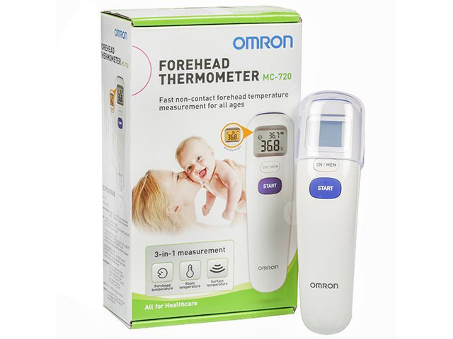 Omron MC 720 Non Contact Digital Infrared Forehead Thermometer - 1/3