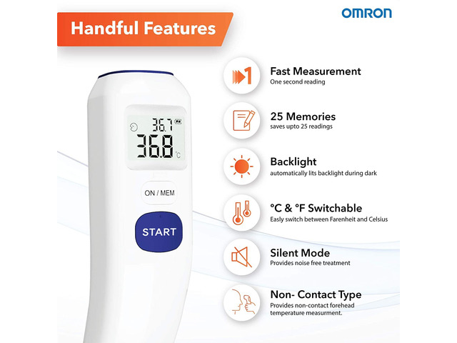 Omron MC 720 Non Contact Digital Infrared Forehead Thermometer - 3/3
