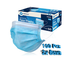 50 x Premium Quality - Face, Mouth & Nose Protection Black Masks UK - Image 2/3