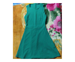 Green one-piece party wear dress - Image 1/4