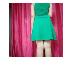 Green one-piece party wear dress - Image 3/4