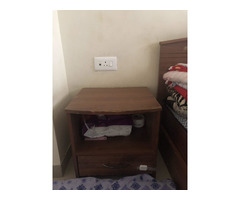 Bed with mattress, storage, side table - Image 2/2