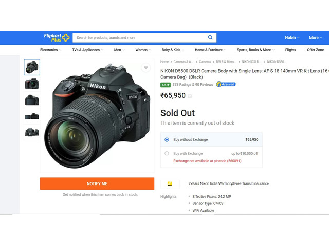 nikon d5500 flipkart