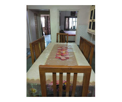 Wooden sofa and dinning table with 6 chairs - Image 1/3