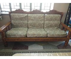 Wooden sofa and dinning table with 6 chairs - Image 2/3