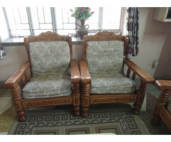 Wooden sofa and dinning table with 6 chairs - Image 3/3