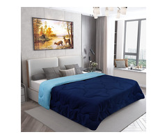 Dream Care Microfiber Reversible AC Comforter (Navy Blue, Baby Blue) - Image 1/3