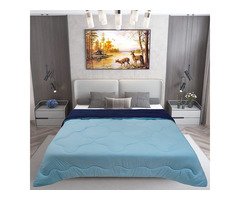Dream Care Microfiber Reversible AC Comforter (Navy Blue, Baby Blue) - Image 2/3