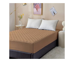Dream Care Fitted King Size Waterproof Mattress Cover  (Beige) - Image 1/2