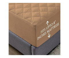Dream Care Fitted King Size Waterproof Mattress Cover  (Beige) - Image 2/2