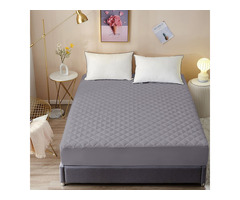 DREAM CARE Quilted Double Bed King Size Mattress Protector Grey - Image 2/2