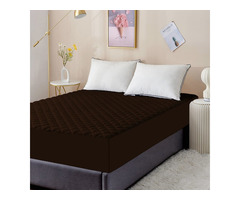DREAM CARE Sapphire Quilted Waterproof Double Bed King Size Mattress Protector Coffee - Image 1/2