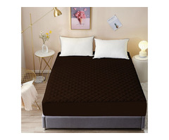 DREAM CARE Sapphire Quilted Waterproof Double Bed King Size Mattress Protector Coffee - Image 2/2