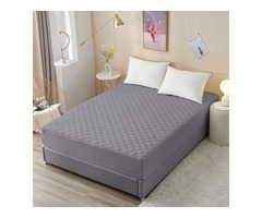 DREAM CARE Quilted Waterproof Single Bed Size Mattress Protector Grey - Image 2/2