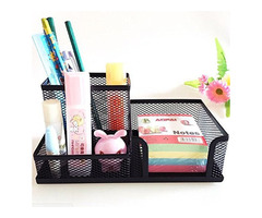 Pen and Pencil Stationary Storage Desk Organizer Box with 3 Compartment for Home and Office Accessor - Image 3/7
