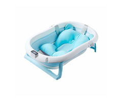 Baby Bath Tub, Foldable Bathtub with Support Cushion, Toddlers Newborns Bathing - Image 1/7