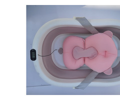 Baby Bath Tub, Foldable Bathtub with Support Cushion, Toddlers Newborns Bathing - Image 3/7