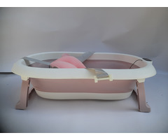 Baby Bath Tub, Foldable Bathtub with Support Cushion, Toddlers Newborns Bathing - Image 4/7
