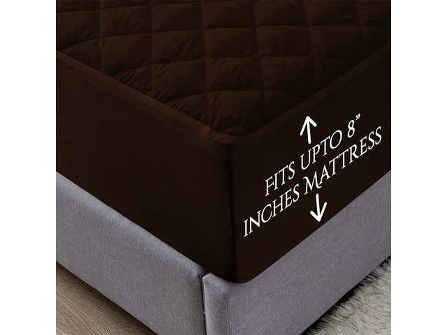 DREAM CARE Sapphire Quilted Coffee Single Bed Mattress Protector - 2/2