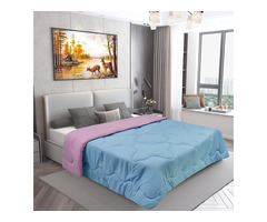Dream Care Microfiber Reversible AC Comforter / Blanket, Double Bed ( Baby Blue, Pink ) - Image 1/2