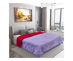 Dream Care Microfiber Reversible AC Comforter / Blanket, Double Bed (Lilac, Maroon) - Image 2/2