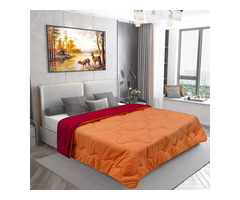 Dream Care Microfiber Reversible AC Comforter / Blanket, Double Bed (Peach, Maroon) - Image 1/2