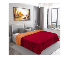Dream Care Microfiber Reversible AC Comforter / Blanket, Double Bed (Peach, Maroon) - Image 2/2