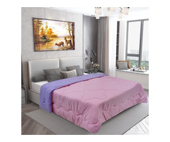 Dream Care Microfiber Reversible AC Comforter / Blanket, Double Bed (Pink, Lilac) - Image 2/2